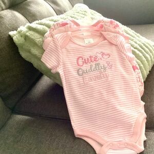 Little Beginnings 3 pack girl’s onsies 3-6 months